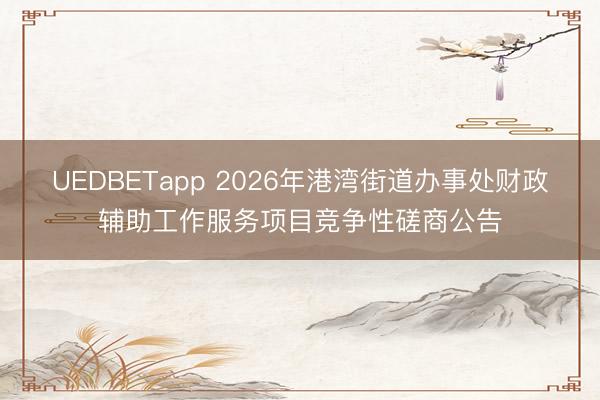 UEDBETapp 2026年港湾街道办事处财政辅助工作服务项目竞争性磋商公告