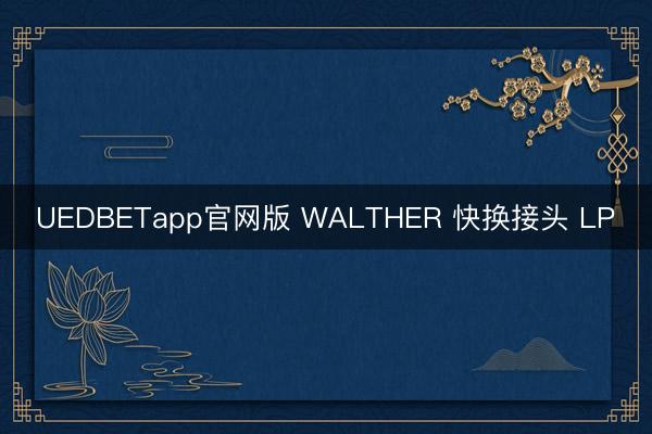 UEDBETapp官网版 WALTHER 快换接头 LP
