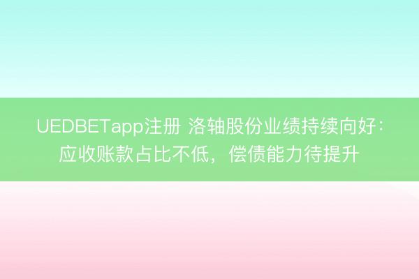 UEDBETapp注册 洛轴股份业绩持续向好：应收账款占比不低，偿债能力待提升