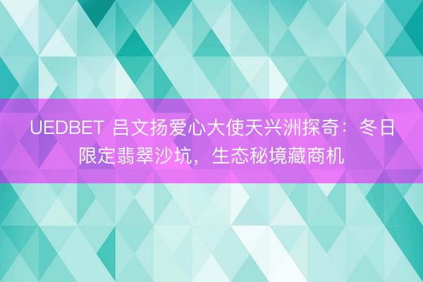 UEDBET 吕文扬爱心大使天兴洲探奇：冬日限定翡翠沙坑，生态秘境藏商机