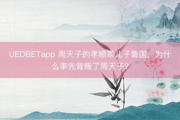UEDBETapp 周天子的孝顺乖儿子鲁国，为什么率先背叛了周天子？
