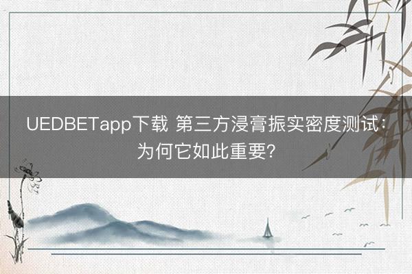 UEDBETapp下载 第三方浸膏振实密度测试:为何它如此重要?