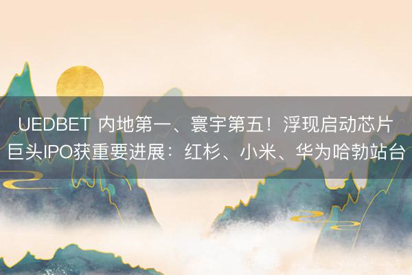 UEDBET 内地第一、寰宇第五!浮现启动芯片巨头IPO获重要进展:红杉、小米、华为哈勃站台