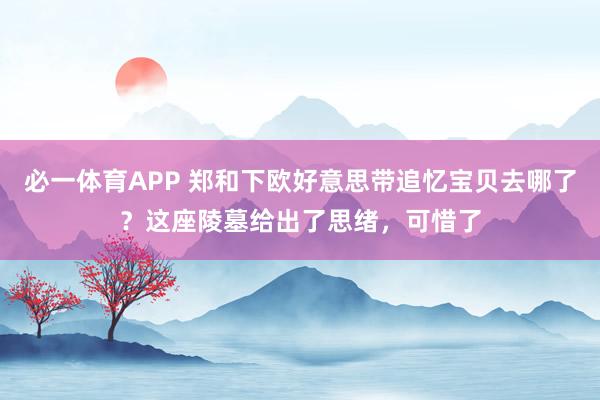 必一体育APP 郑和下欧好意思带追忆宝贝去哪了？这座陵墓给出了思绪，可惜了