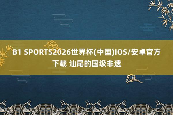 B1 SPORTS2026世界杯(中国)IOS/安卓官方下载 汕尾的国级非遗