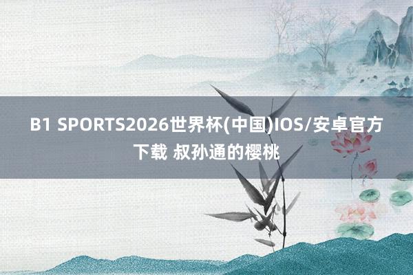 B1 SPORTS2026世界杯(中国)IOS/安卓官方下载 叔孙通的樱桃