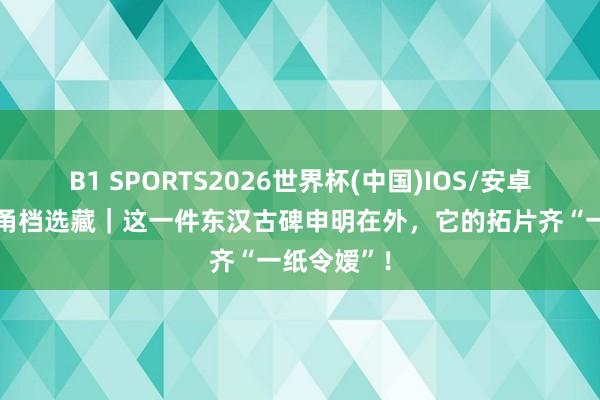 B1 SPORTS2026世界杯(中国)IOS/安卓官方下载 甬档选藏|这一件东汉古碑申明在外,它的拓片齐“一纸令嫒”!