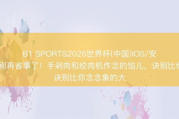 B1 SPORTS2026世界杯(中国)IOS/安卓官方下载 别再省事了！手剁肉和绞肉机作念的馅儿，诀别比你念念象的大