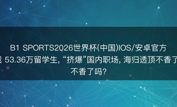B1 SPORTS2026世界杯(中国)IOS/安卓官方下载 53.36万留学生， “挤爆”国内职场， 海归透顶不香了吗?