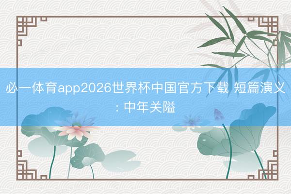 必一体育app2026世界杯中国官方下载 短篇演义: 中年关隘