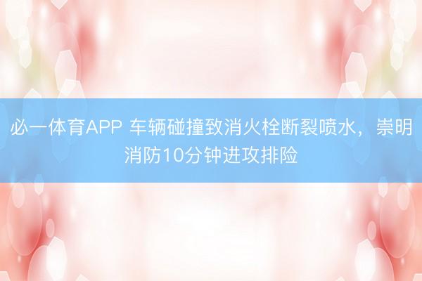 必一体育APP 车辆碰撞致消火栓断裂喷水，崇明消防10分钟进攻排险