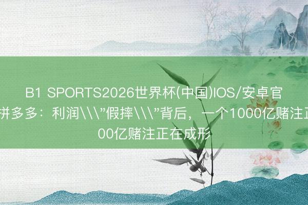 B1 SPORTS2026世界杯(中国)IOS/安卓官方下载 拼多多：利润\