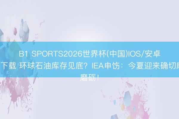 B1 SPORTS2026世界杯(中国)IOS/安卓官方下载 环球石油库存见底？IEA申饬：今夏迎来确切磨砺！