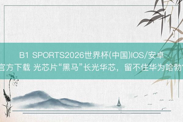 B1 SPORTS2026世界杯(中国)IOS/安卓官方下载 光芯片“黑马”长光华芯，留不住华为哈勃？
