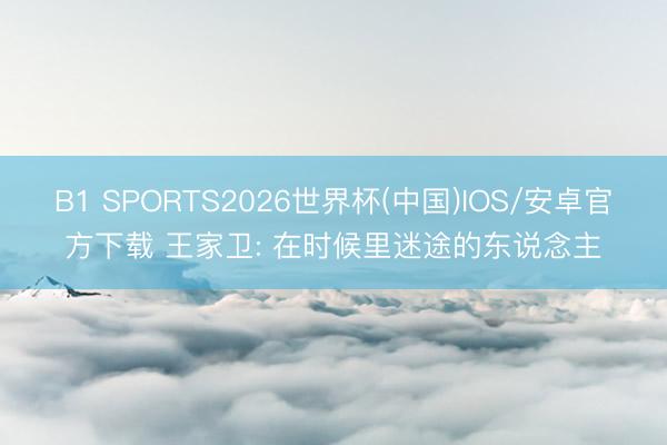 B1 SPORTS2026世界杯(中国)IOS/安卓官方下载 王家卫: 在时候里迷途的东说念主