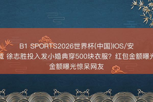 B1 SPORTS2026世界杯(中国)IOS/安卓官方下载 徐志胜投入发小婚典穿500块衣服？红包金额曝光惊呆网友